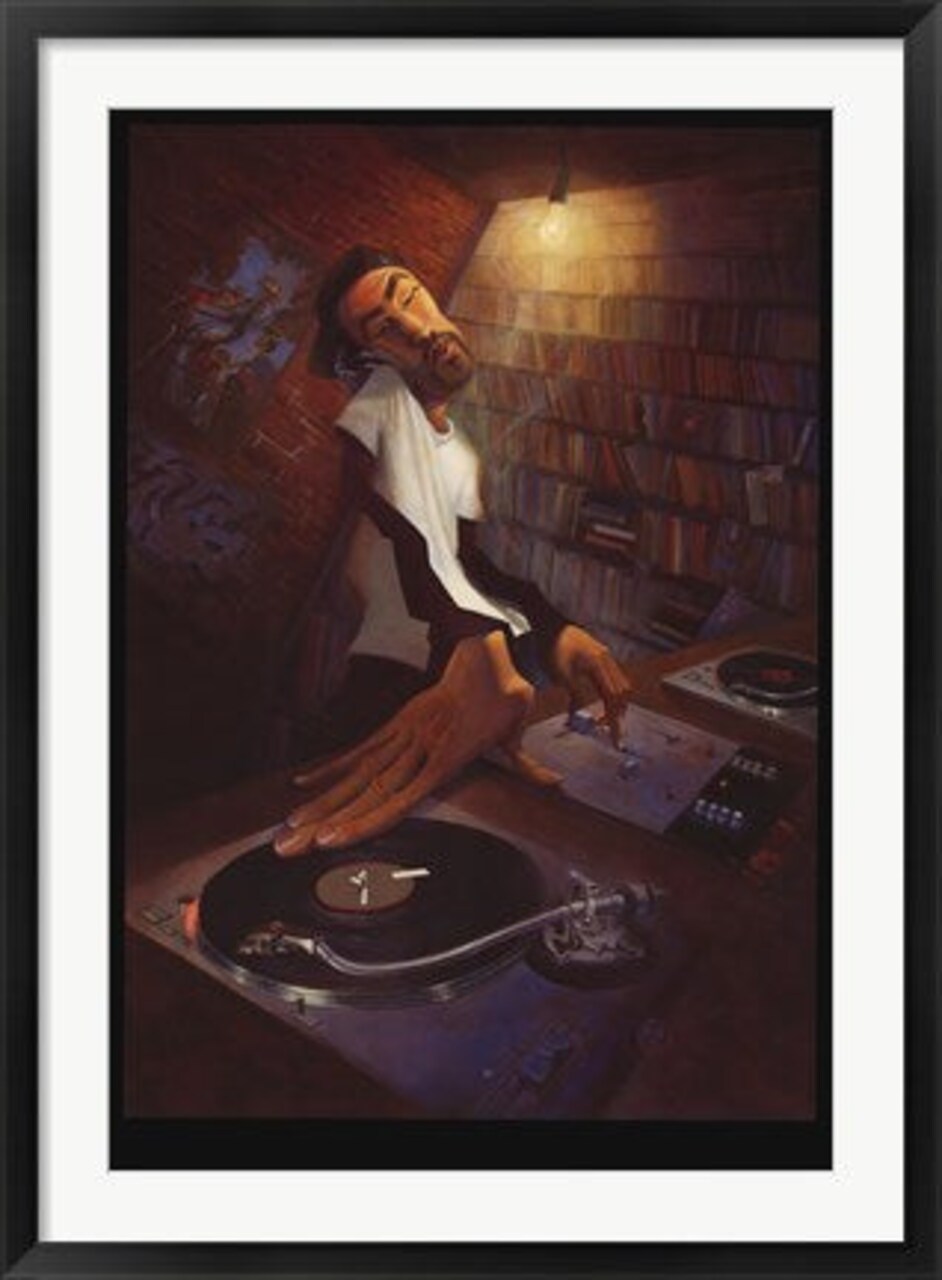 Framed Art The DJ by Justin Bua - Urban Music & Culture 35 x 24 inch